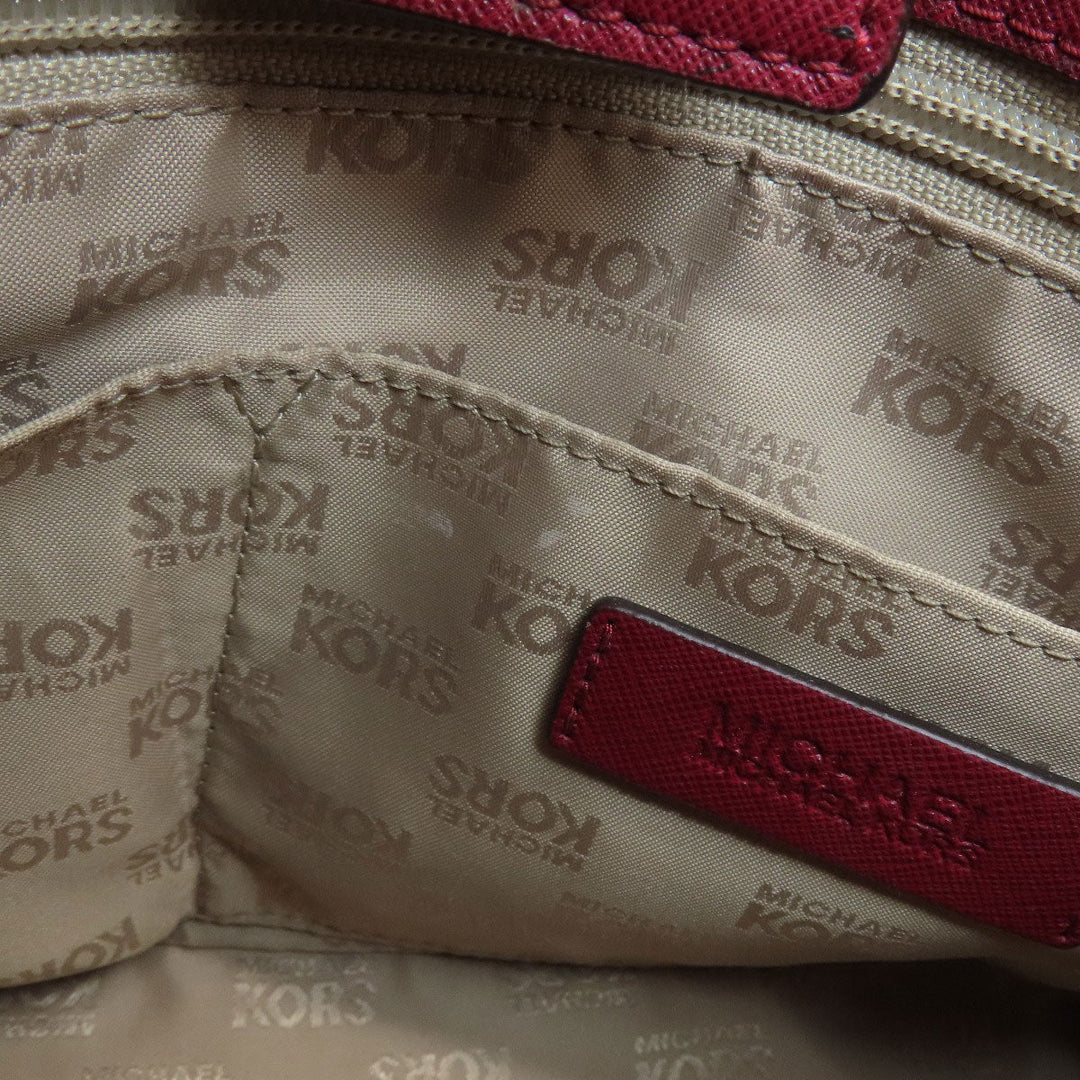 MICHAEL KORS Handbag Leather, Coated Canvas Brown MK Signature 2WAY Women Used Authentic