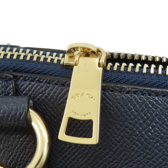 COACH Tote Bag F57526 PVC Navy logoMetal Women Used Authentic