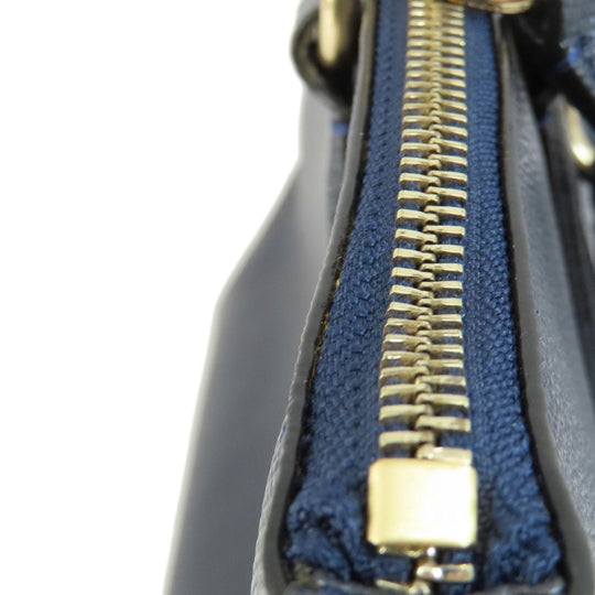 COACH Tote Bag F57526 PVC Navy logoMetal Women Used Authentic