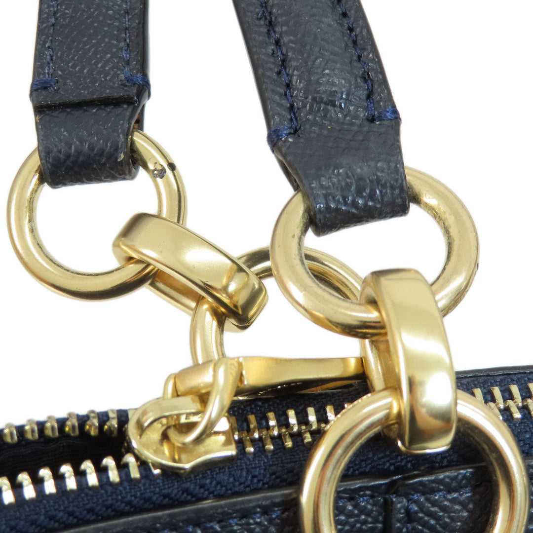 COACH Tote Bag F57526 PVC Navy logoMetal Women Used Authentic