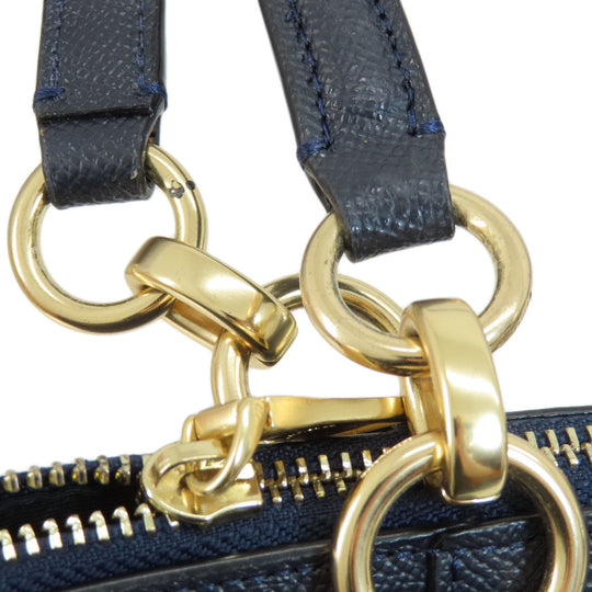 COACH Tote Bag F57526 PVC Navy logoMetal Women Used Authentic