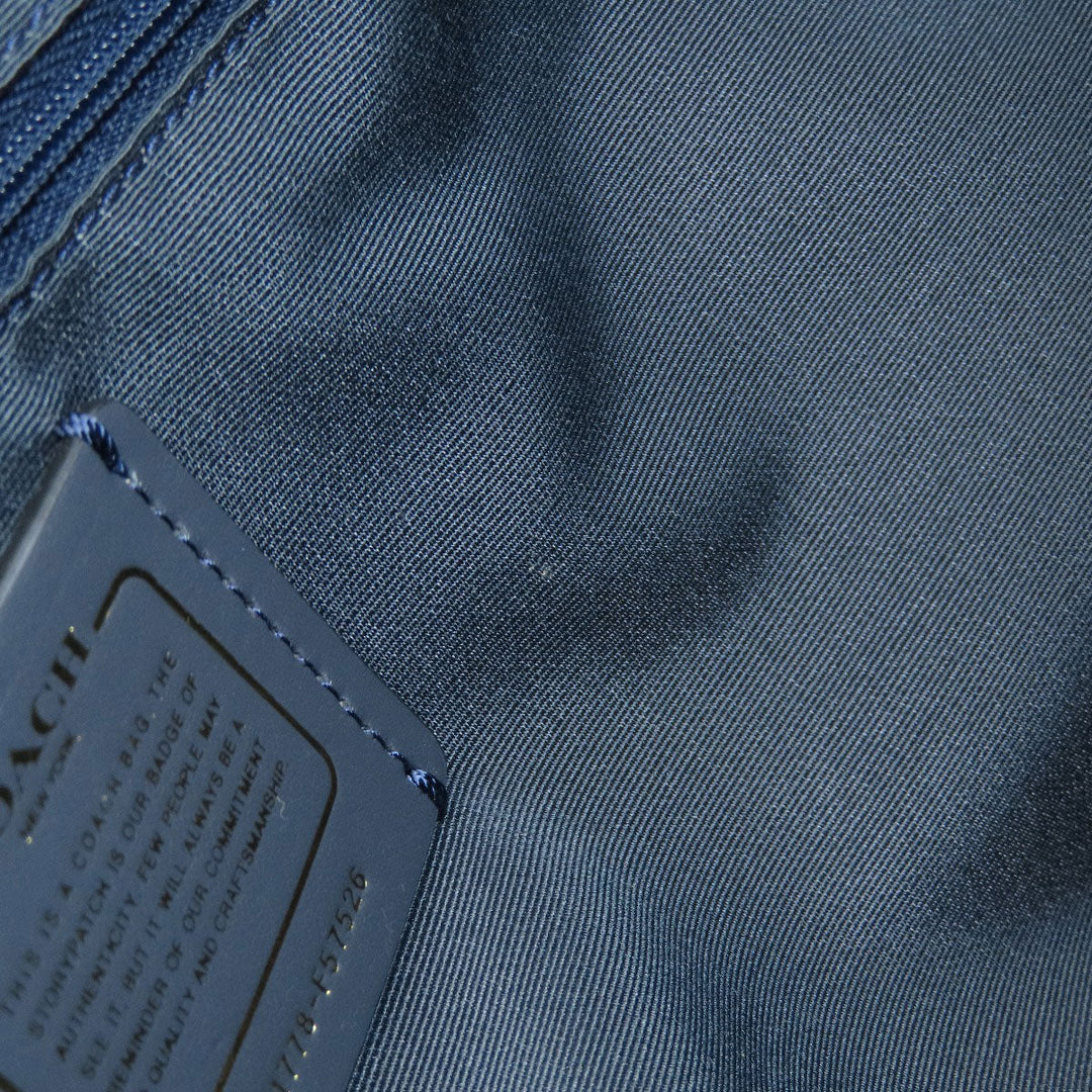 COACH Tote Bag F57526 PVC Navy logoMetal Women Used Authentic