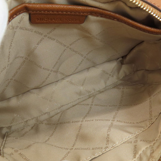 MICHAEL KORS Shoulder Bag Leather, Coated Canvas Brown MK signature Women Used Authentic
