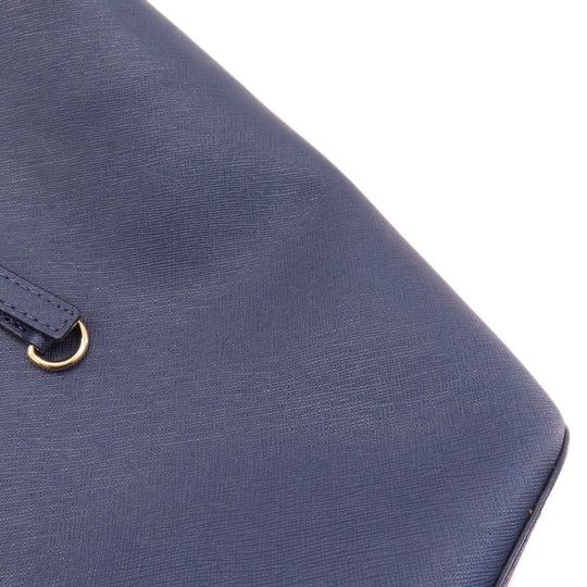MICHAEL KORS Tote Bag PVC Navy logo Women Used Authentic