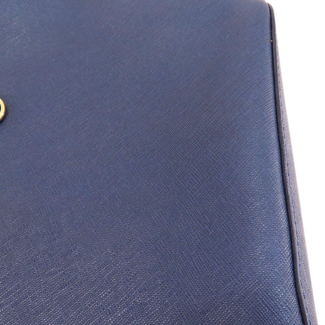 MICHAEL KORS Tote Bag PVC Navy logo Women Used Authentic