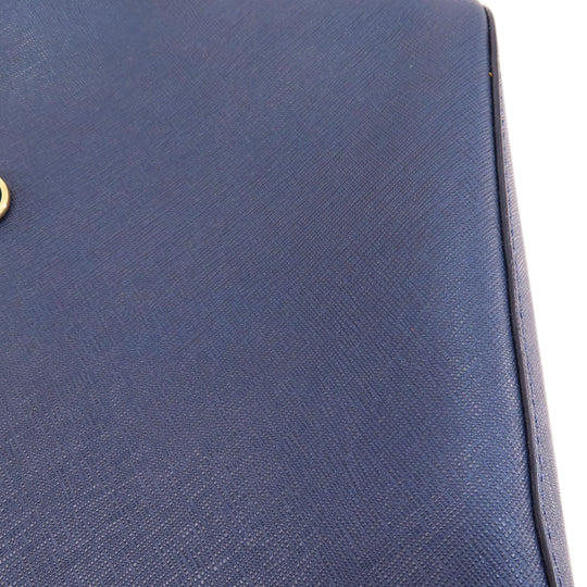 MICHAEL KORS Tote Bag PVC Navy logo Women Used Authentic