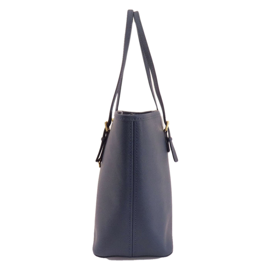 MICHAEL KORS Tote Bag PVC Navy logo Women Used Authentic