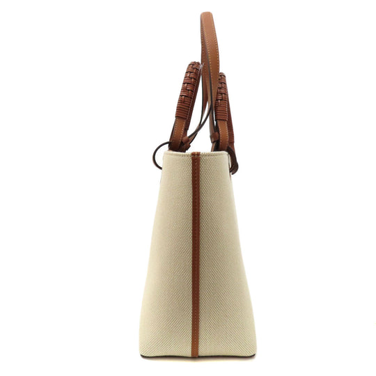 LOEWE Tote Bag canvas Brown Anagram 2WAY Women Used Authentic