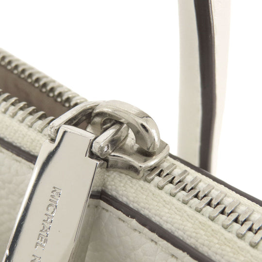 MICHAEL KORS Tote Bag PVC white MK signature Women Used Authentic