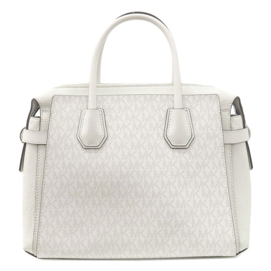 MICHAEL KORS Tote Bag PVC white MK signature Women Used Authentic