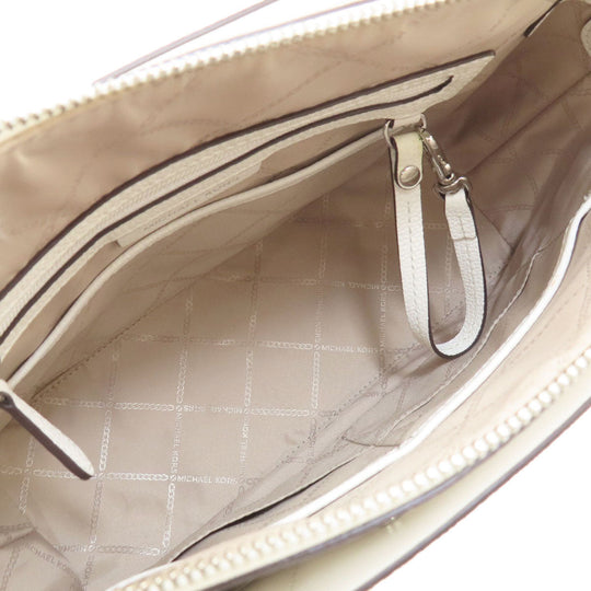 MICHAEL KORS Tote Bag PVC white MK signature Women Used Authentic
