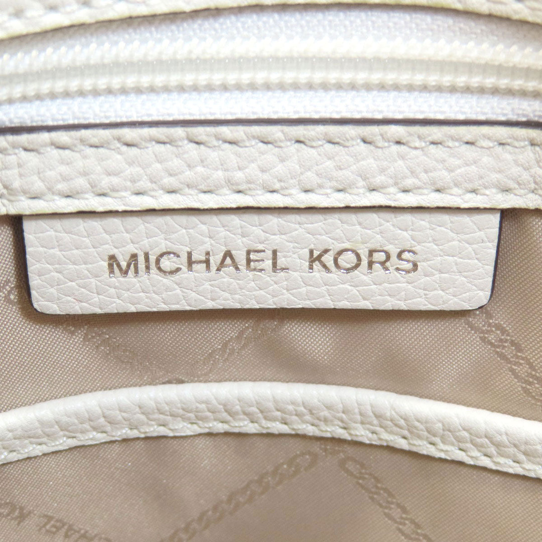 MICHAEL KORS Tote Bag PVC white MK signature Women Used Authentic