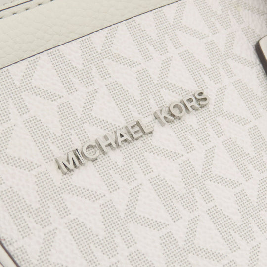 MICHAEL KORS Tote Bag PVC white MK signature Women Used Authentic