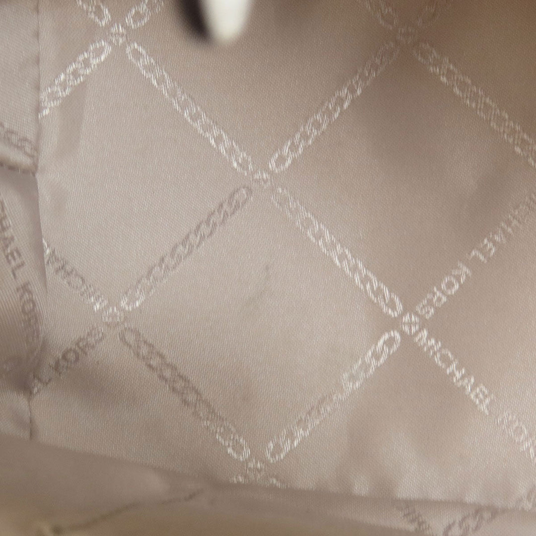MICHAEL KORS Tote Bag PVC white MK signature Women Used Authentic