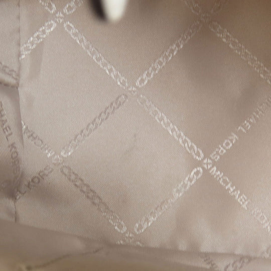 MICHAEL KORS Tote Bag PVC white MK signature Women Used Authentic