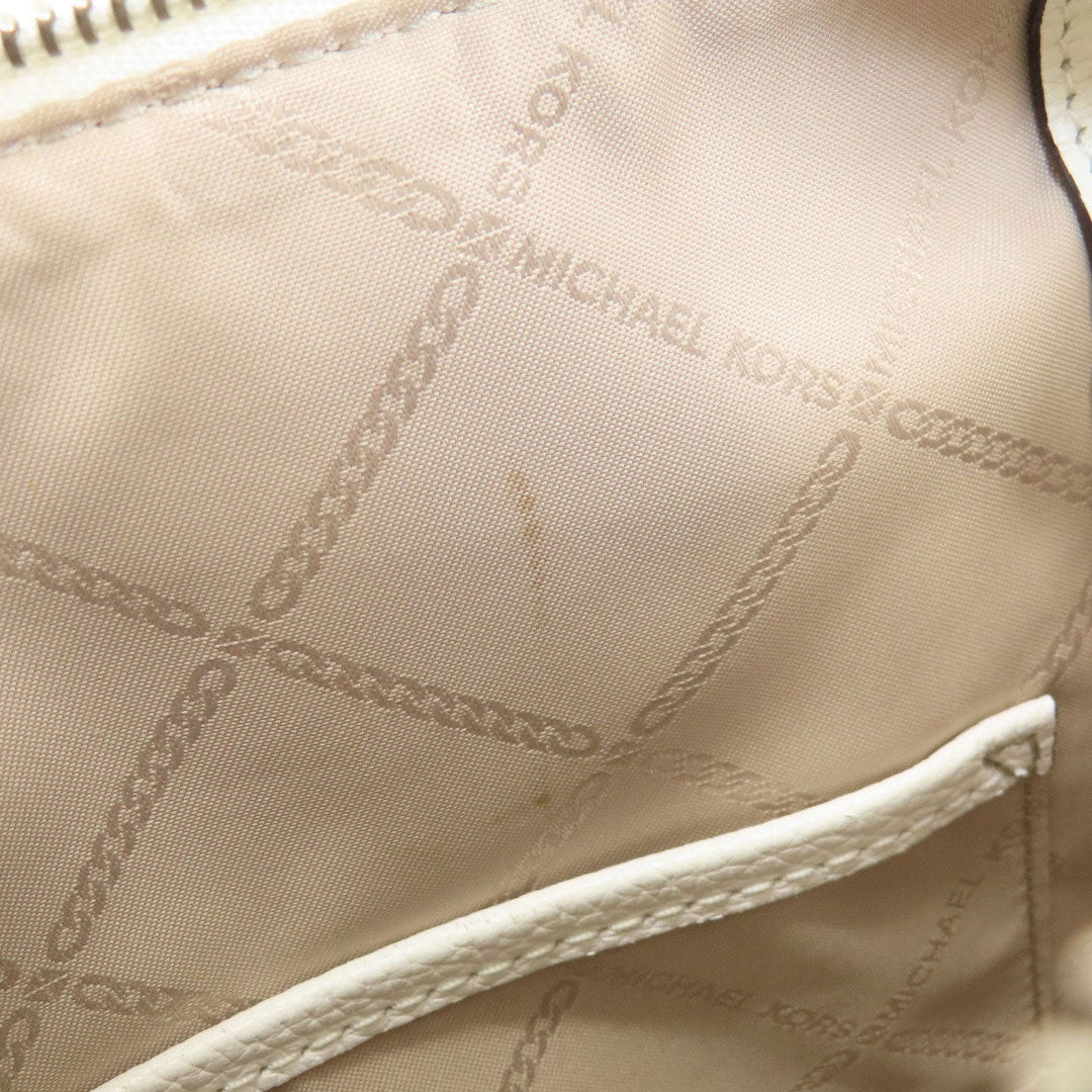 MICHAEL KORS Tote Bag PVC white MK signature Women Used Authentic