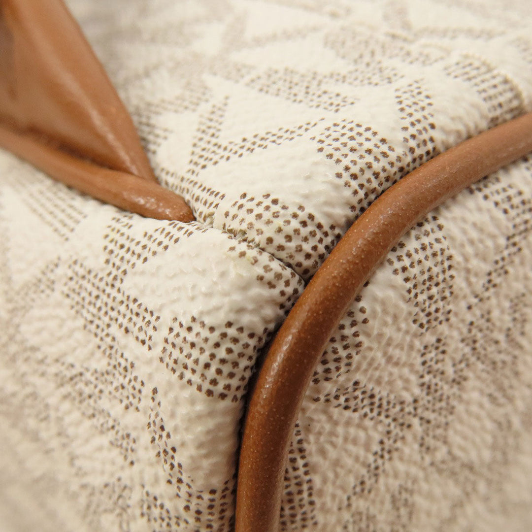 MICHAEL KORS Backpack Leather, Coated Canvas white MK signature Women Used Authentic