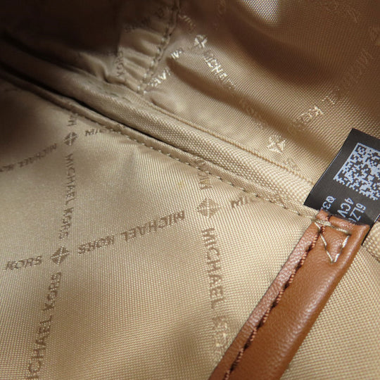 MICHAEL KORS Backpack Leather, Coated Canvas white MK signature Women Used Authentic