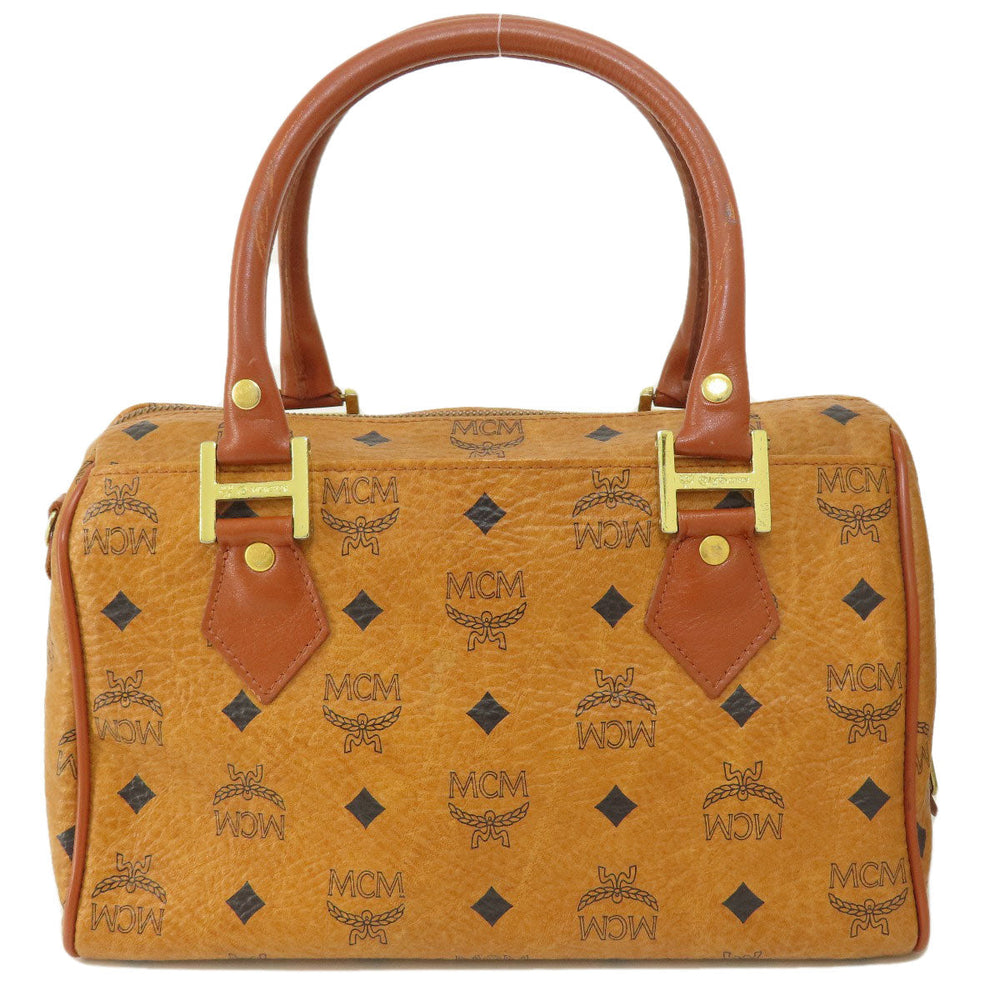 MCM Boston Duffel bag PVC Brown Mini Boston Women Used Authentic