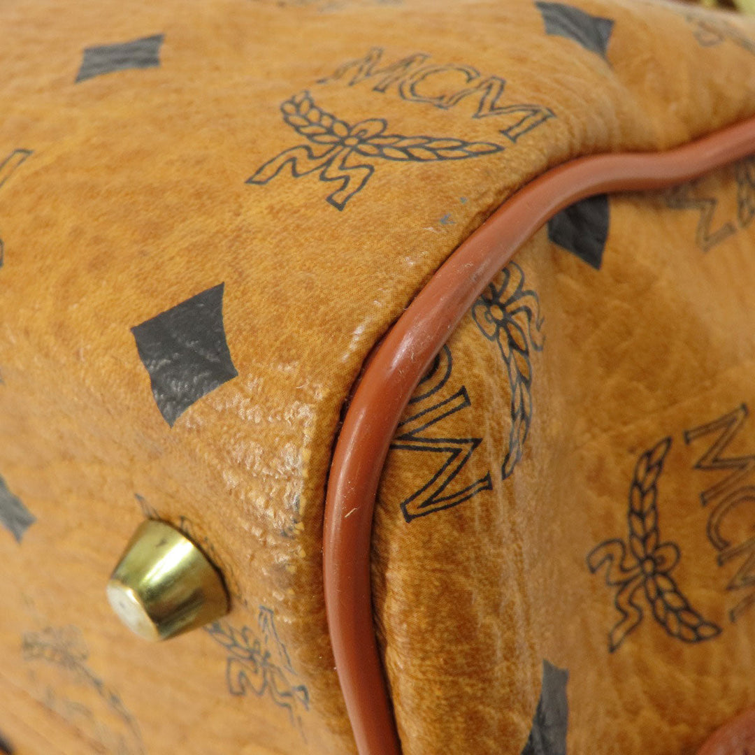 MCM Boston Duffel bag PVC Brown Mini Boston Women Used Authentic