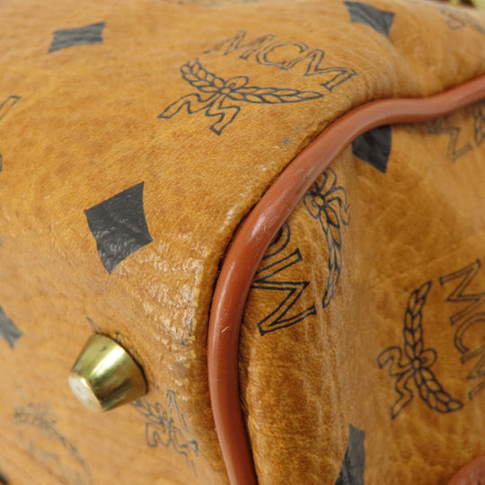 MCM Boston Duffel bag PVC Brown Mini Boston Women Used Authentic