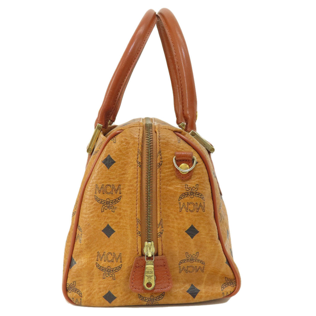 MCM Boston Duffel bag PVC Brown Mini Boston Women Used Authentic