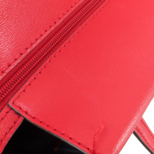 Tory Burch Tote Bag leather Red logo Women Used Authentic