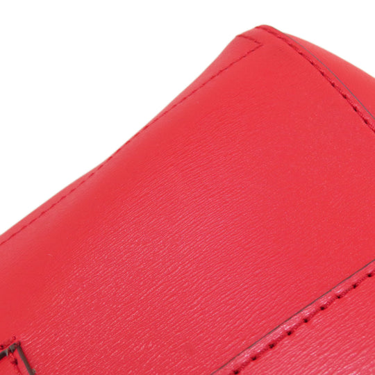 Tory Burch Tote Bag leather Red logo Women Used Authentic