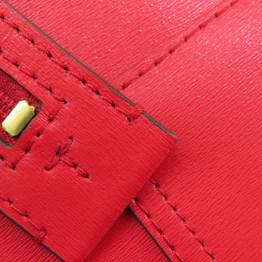 Tory Burch Tote Bag leather Red logo Women Used Authentic