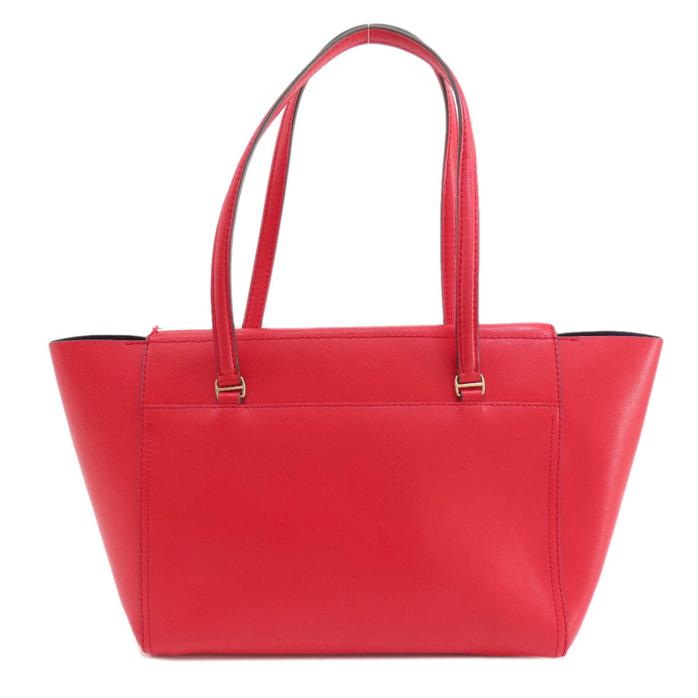 Tory Burch Tote Bag leather Red logo Women Used Authentic