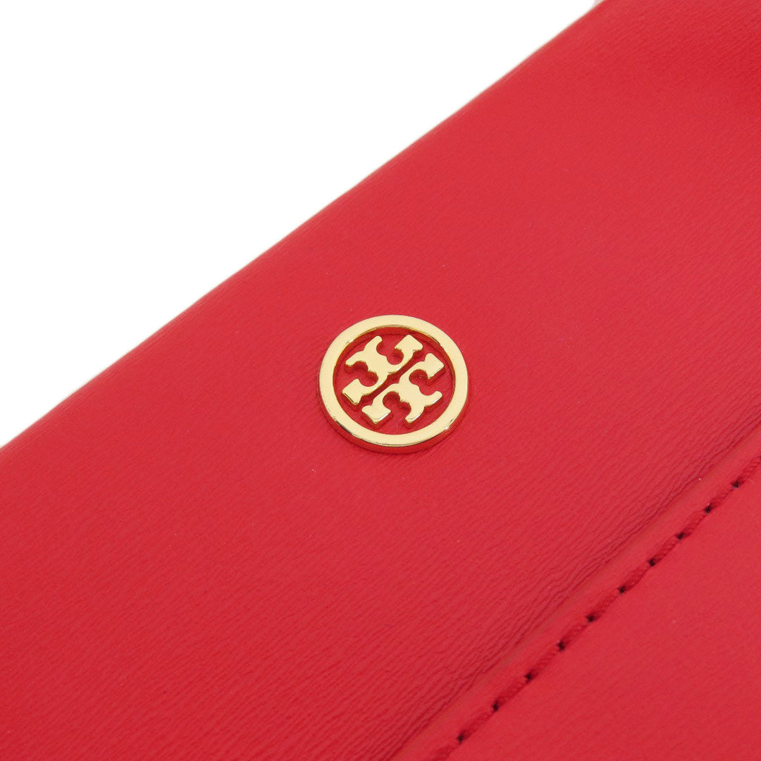 Tory Burch Tote Bag leather Red logo Women Used Authentic