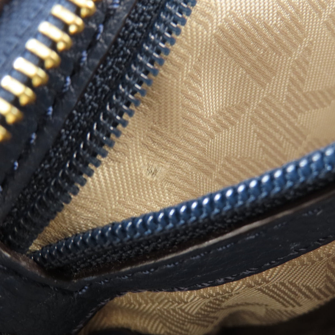 MICHAEL KORS Handbag leather Navy 2WAY Women Used Authentic