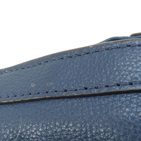 MICHAEL KORS Handbag leather Navy 2WAY Women Used Authentic