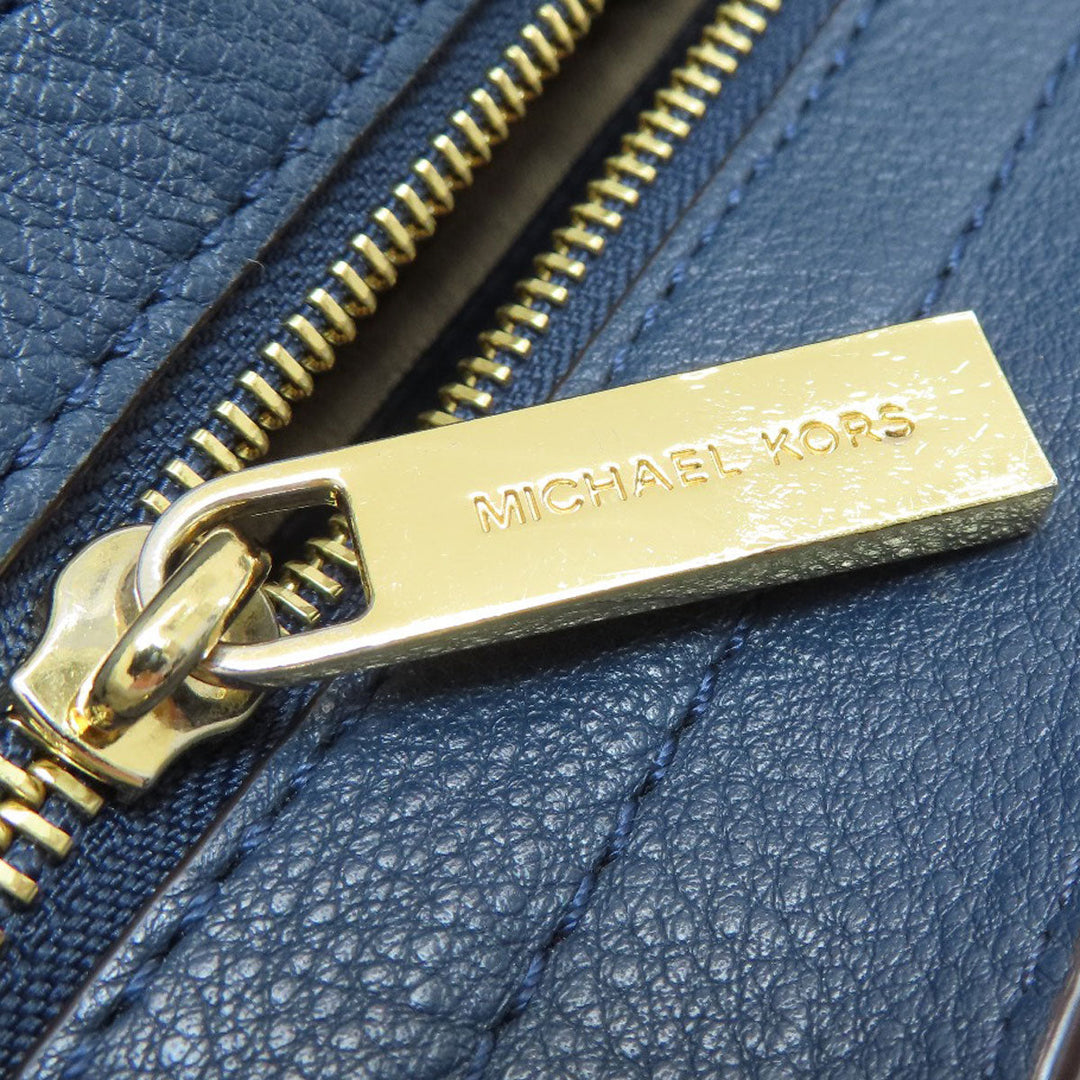 MICHAEL KORS Handbag leather Navy 2WAY Women Used Authentic