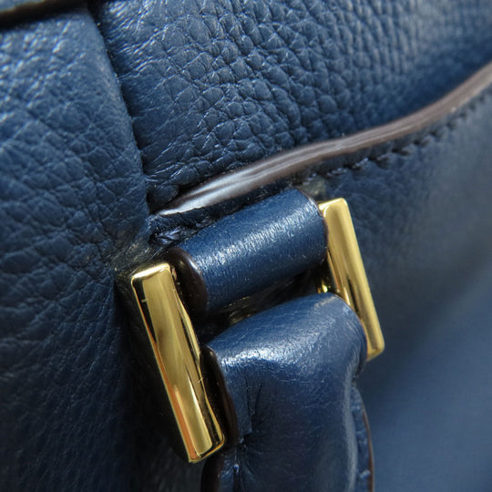 MICHAEL KORS Handbag leather Navy 2WAY Women Used Authentic