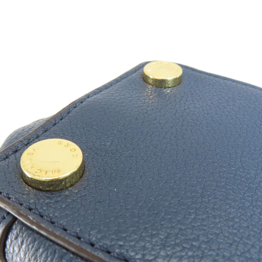 MICHAEL KORS Handbag leather Navy 2WAY Women Used Authentic