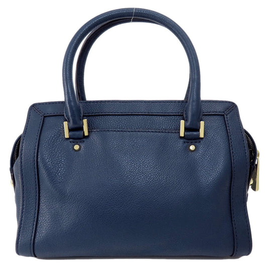 MICHAEL KORS Handbag leather Navy 2WAY Women Used Authentic