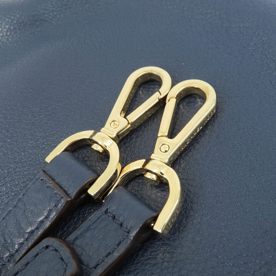 MICHAEL KORS Handbag leather Navy 2WAY Women Used Authentic