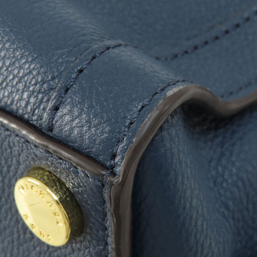 MICHAEL KORS Handbag leather Navy 2WAY Women Used Authentic