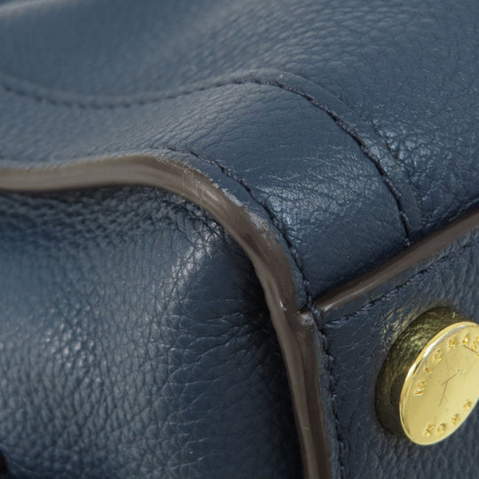 MICHAEL KORS Handbag leather Navy 2WAY Women Used Authentic