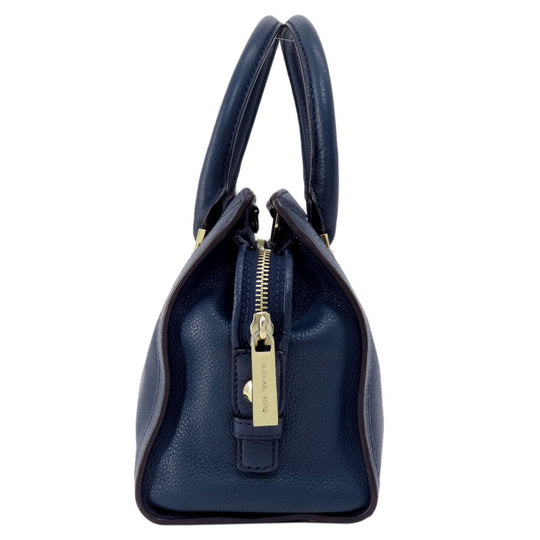MICHAEL KORS Handbag leather Navy 2WAY Women Used Authentic