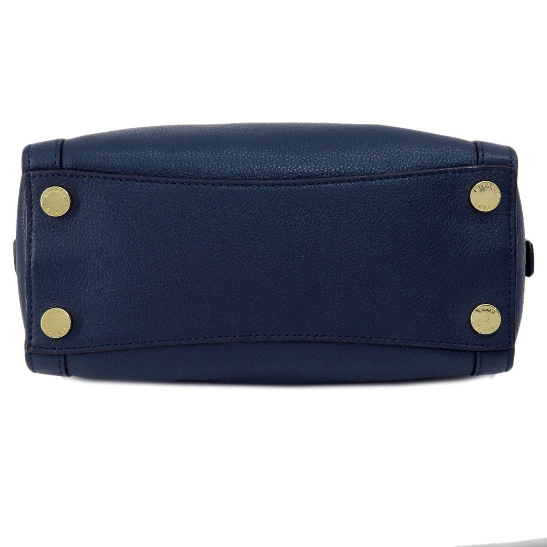 MICHAEL KORS Handbag leather Navy 2WAY Women Used Authentic