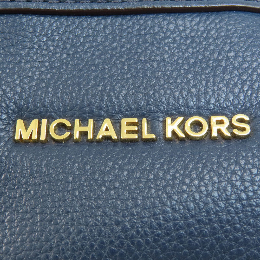 MICHAEL KORS Handbag leather Navy 2WAY Women Used Authentic