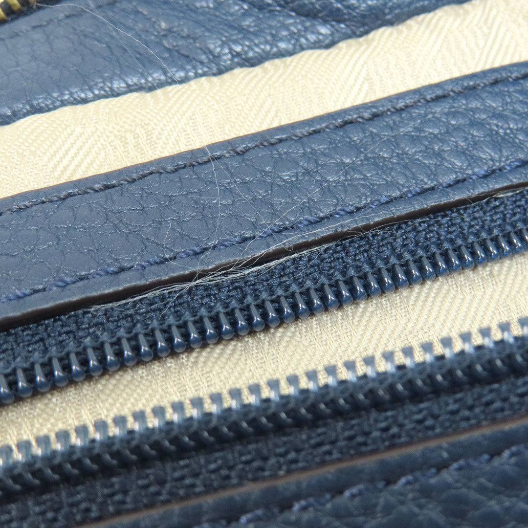 MICHAEL KORS Handbag leather Navy 2WAY Women Used Authentic