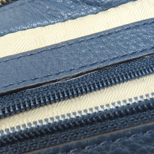 MICHAEL KORS Handbag leather Navy 2WAY Women Used Authentic