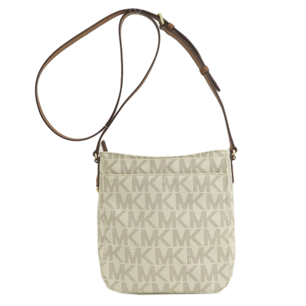 MICHAEL KORS Shoulder Bag PVC white MK signature Women Used Authentic