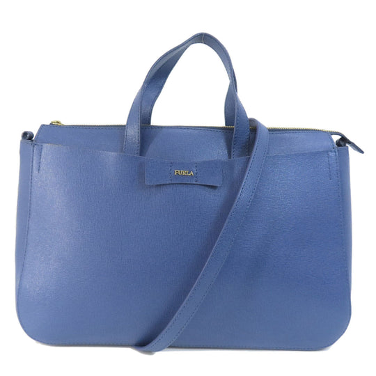 Furla Handbag leather blue 2WAY