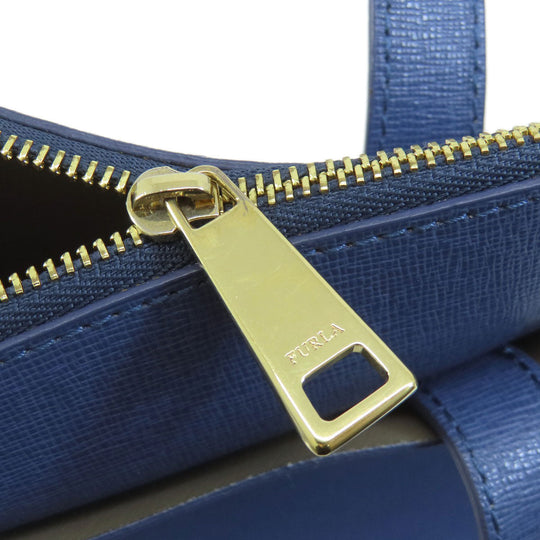 Furla Handbag leather blue 2WAY