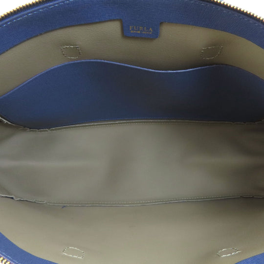 Furla Handbag leather blue 2WAY