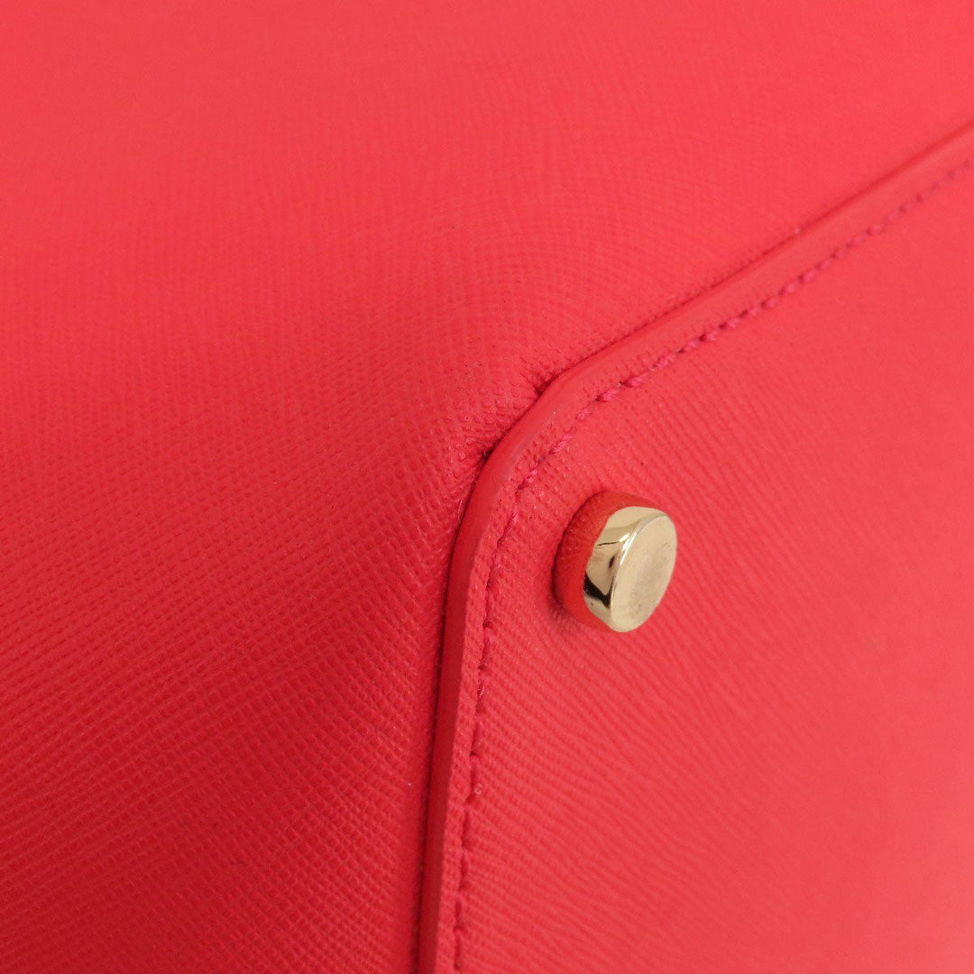 Kate Spade Tote Bag leather Red logo Women Used Authentic
